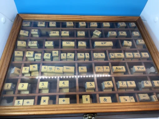 Full View of Vintage Rubber Stamp Set with Case